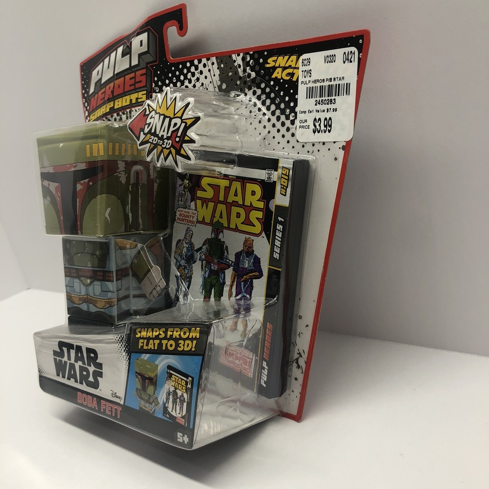 Disney Star Wars Boba Fett Pulp Heroes Snaps Flat 2D - 3D Ages, 5 + Far Out Toys - Picture 2 of 4